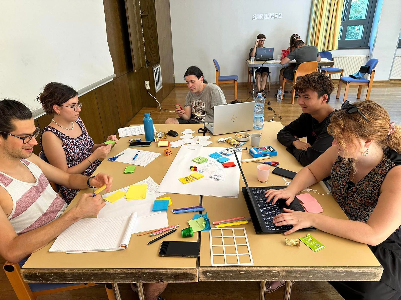 Youth workers testing educational games