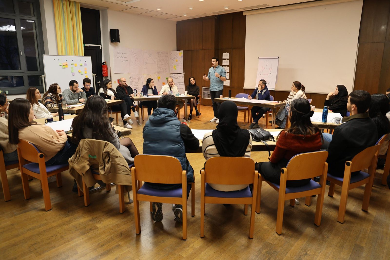 A conflict analysis session during a training course for youth workers