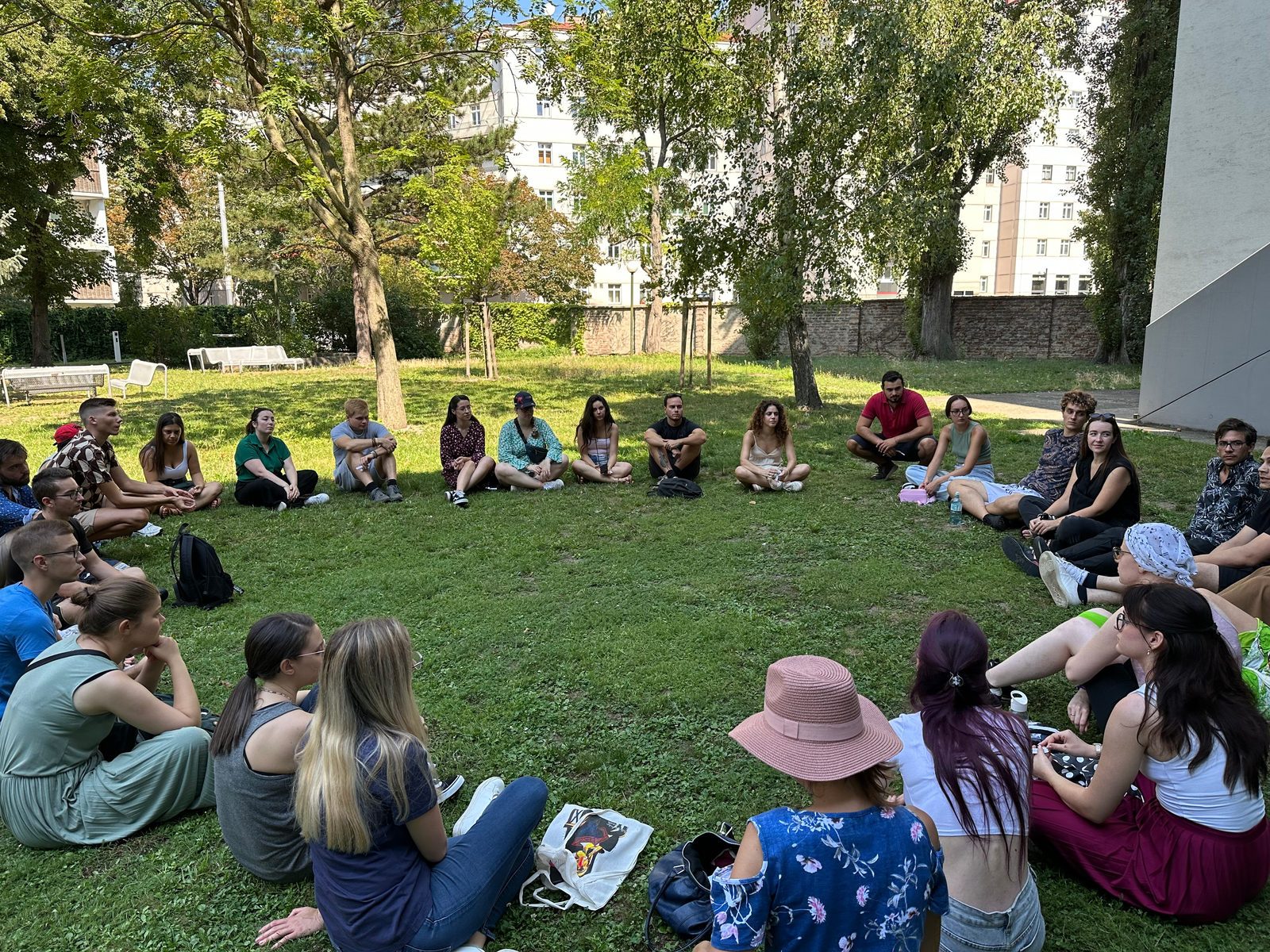 An outdoor education session in a park
